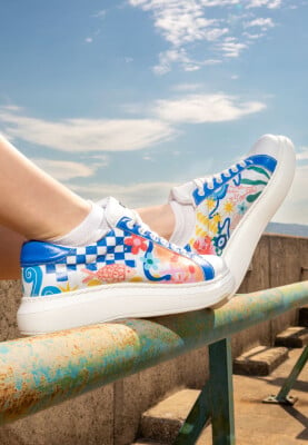 Dogo - Women Vegan Leather White Sneakers - Azur Design