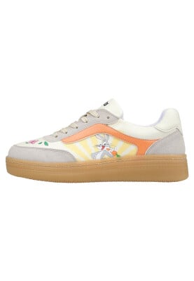 Dogo - Women Vegan Leather White Sneakers - Warner Bros Looney Tunes Bugs Bunny Hop into Nature Design
