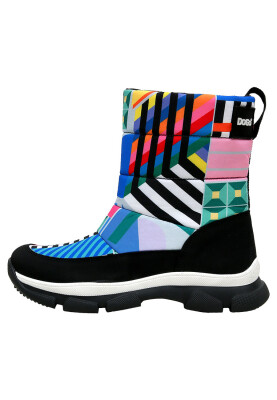 Women Vegan Multicolor Boots - Geometric Design - Thumbnail (1)