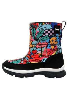 Women Vegan Multicolor Boots - It is Okay Design - Thumbnail (1)