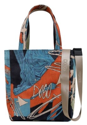 Dogo - Women Vegan Multicolor Large Tote Bag - The Youth of Dogo Design Dogo - Women Vegan Multicolor Large Tote Bag - The Youth of Dogo Design