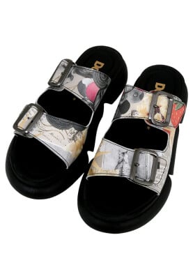 Dogo - Women Vegan Multicolor Slippers - Pieces Of A Nostalgia Design