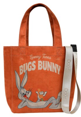 Dogo - Women Vegan Orange Large Tote Bag - Warner Bros Red Hot Bunny Design