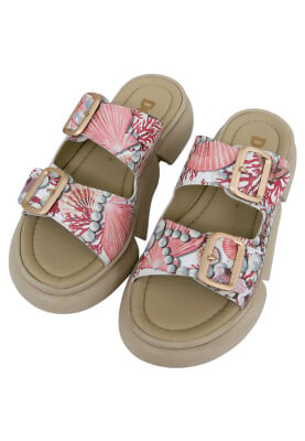 Dogo - Women Vegan Orange Slippers - Pearl Of Sea Design
