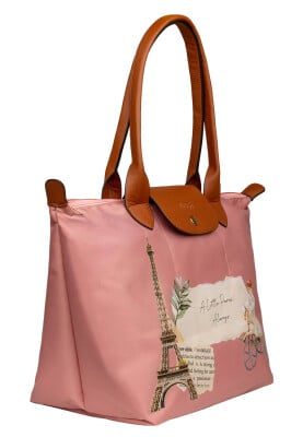Women Vegan Pink Large Purse - A Little Paris Always Design - Thumbnail (1)