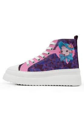 Dogo - Women Vegan Multicolor Platform High Sneakers - Lady Fluff Hug Design