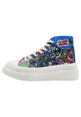 Dogo - Women Vegan Multicolor Platform High Sneakers - Warner Bros DC Villains Design