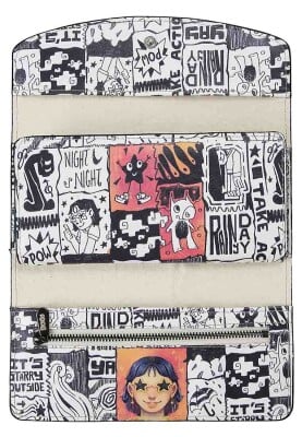 Women White Wallet - Star Girl Design - Thumbnail (1)