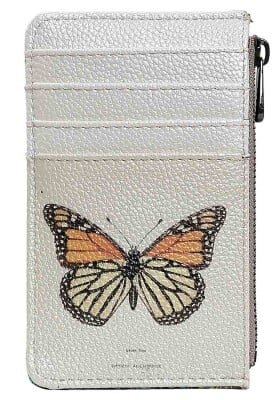 Women White Wallet - Moths and Butterflies Design - Thumbnail (1)